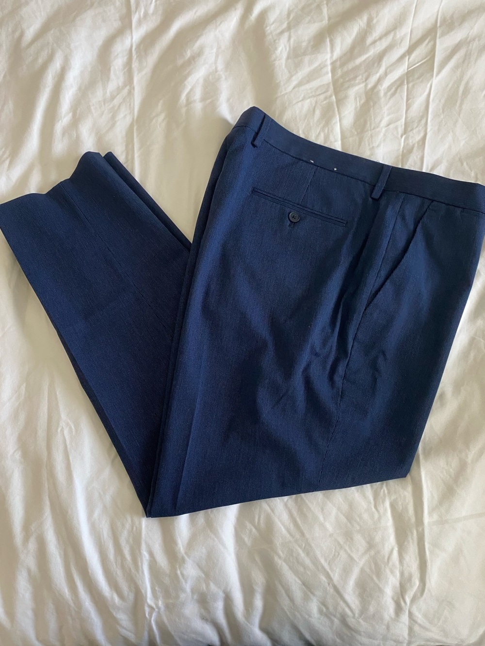 Express Men's Navy Dress Pants - Classic Tailored Trousers
